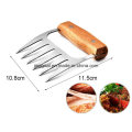 Professional Wooden Handle Stainless Steel Metal Meat Claws